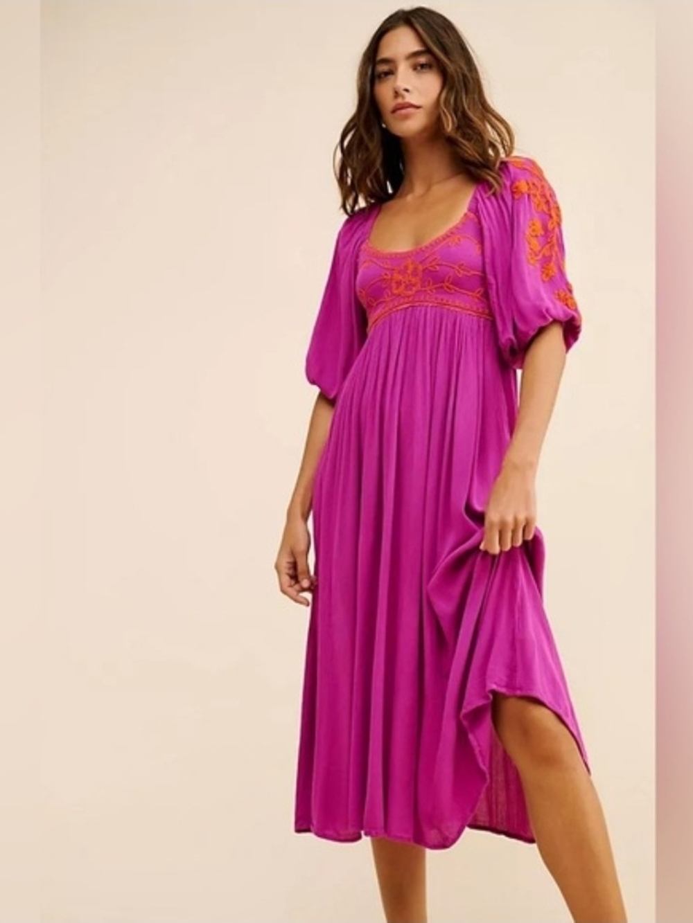 Free People Wedgewood Maxi Dress in vibrant Orchid Pavillion